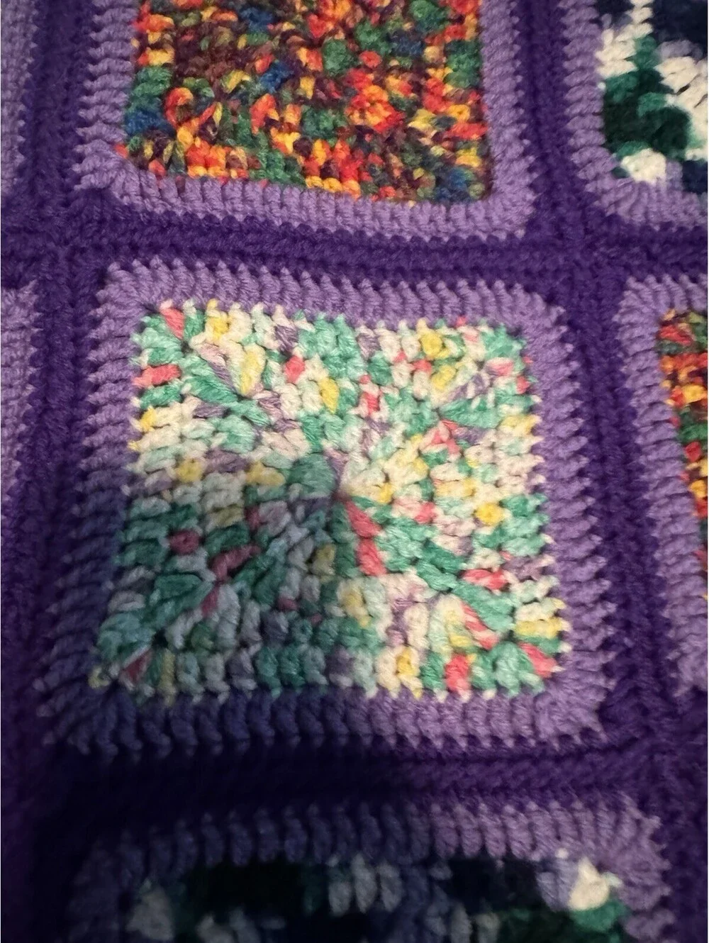 Handmade Crochet Afghan Blanket 80x60 approximate.